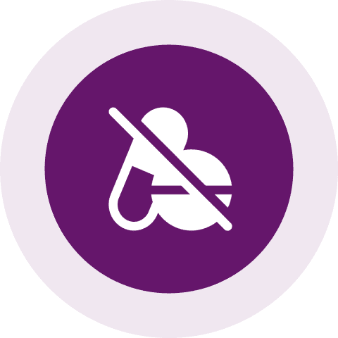 No bees allowed icon on purple background.